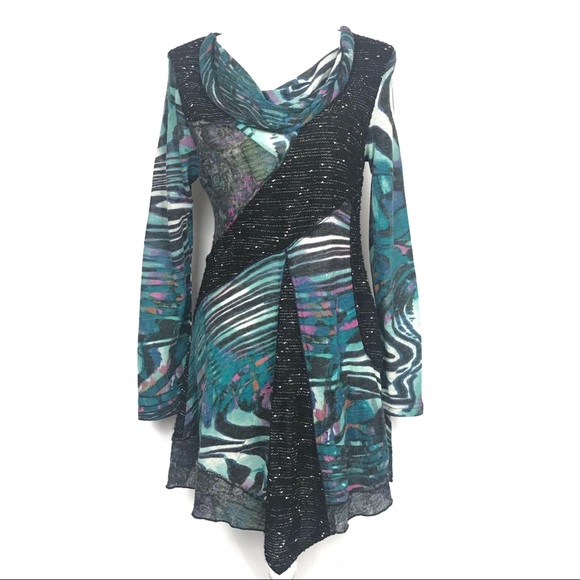 Paris Hues Dresses & Skirts - Paris Hues Boho Mixed Media Patchwork Dress S